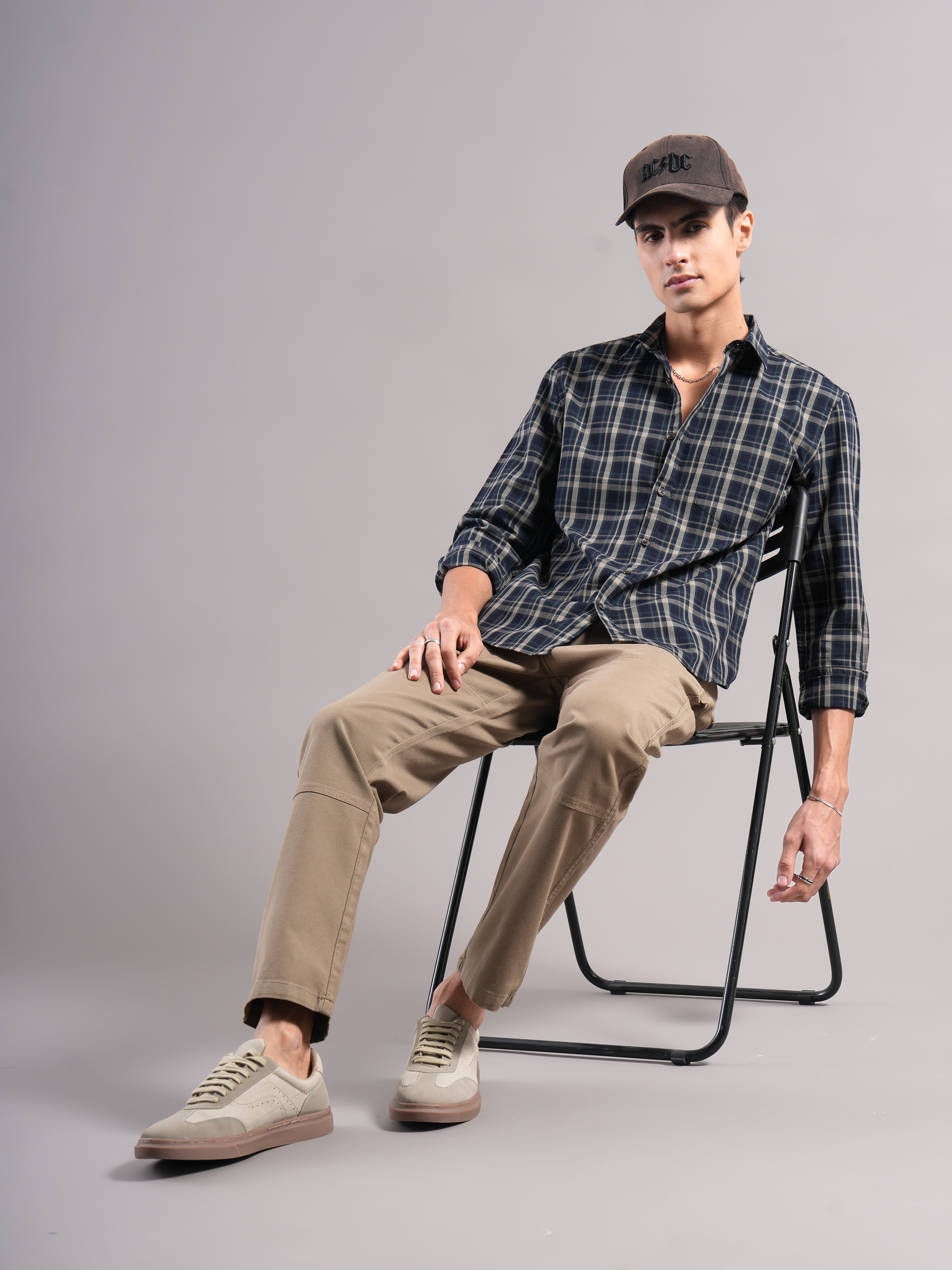 Men Smart Slim Fit Tartan Checks Checked Casual Shirt