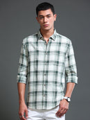 Men's Premium Oxford Checks Green Shirt