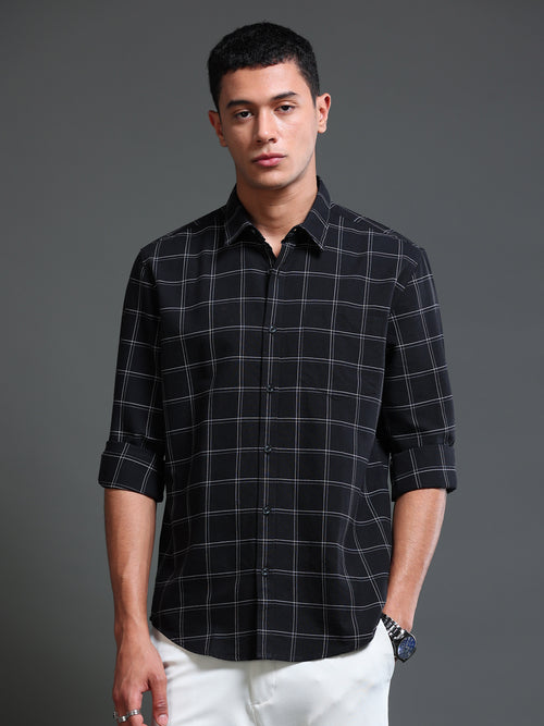 Men's Premium Oxford Black Checks Shirt