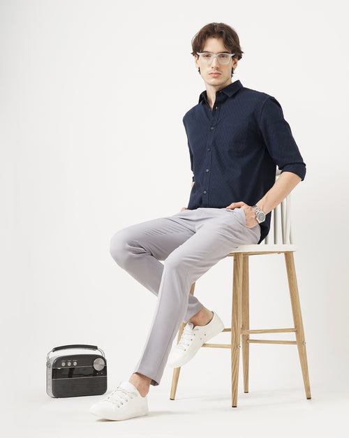 MEN'S SELF DESIGN REGULAR FIT SHIRT