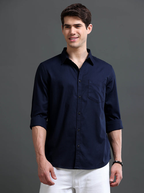 Men's Bird Eye Slim Fit  Dobby Shirt