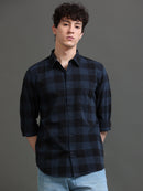 Men Smart Slim Fit Buffalo Checks Checked Casual Shirt
