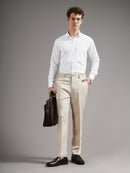 Men Tailored Straight Fit Low-Rise Trousers