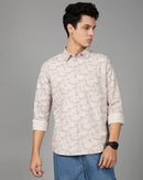 Men Floral Print Slim Fit Shirt with Patch Pocket