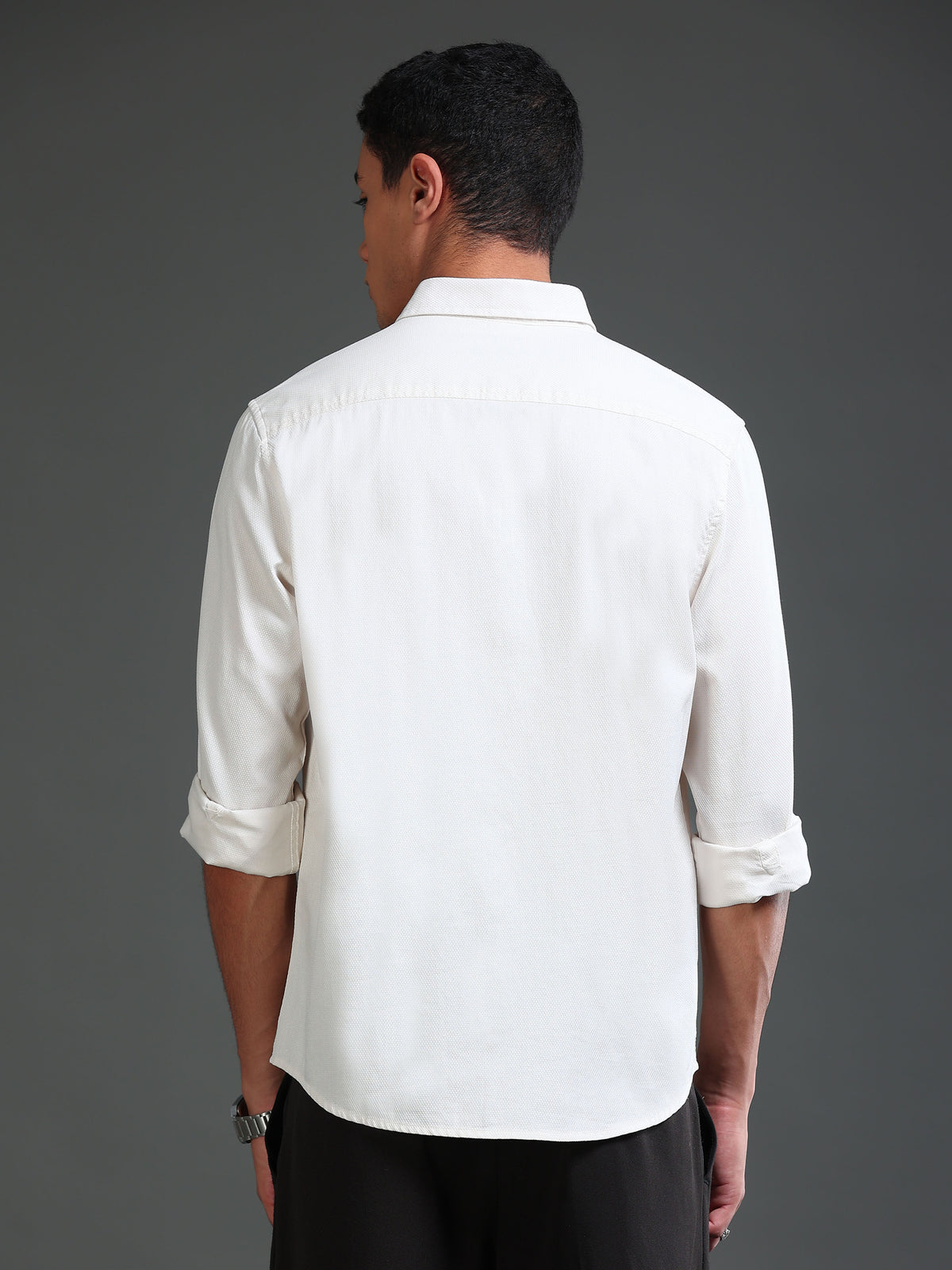 Men Dobby Solid Shirts
