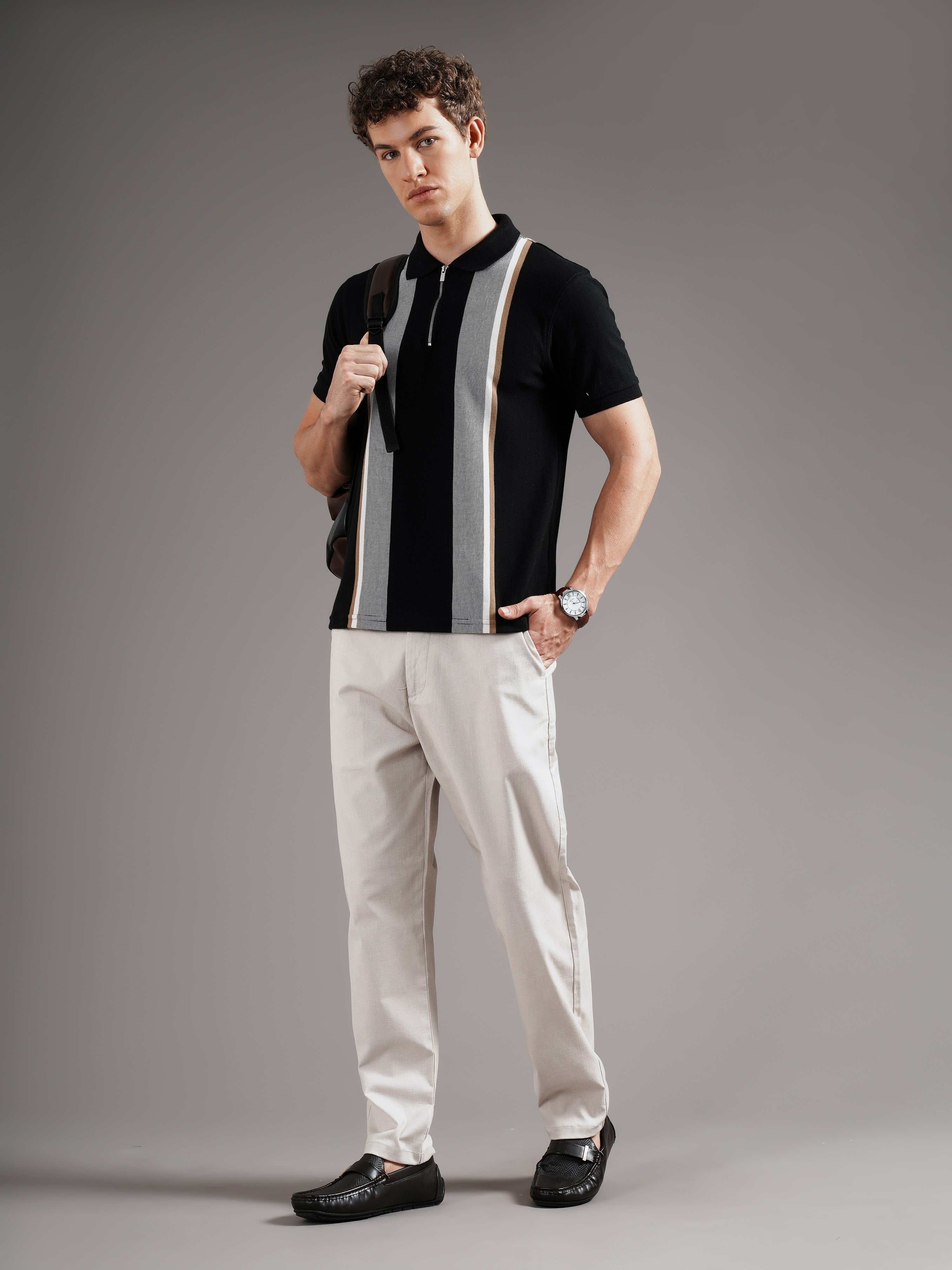 Men Tailored Straight Fit Low-Rise Trousers
