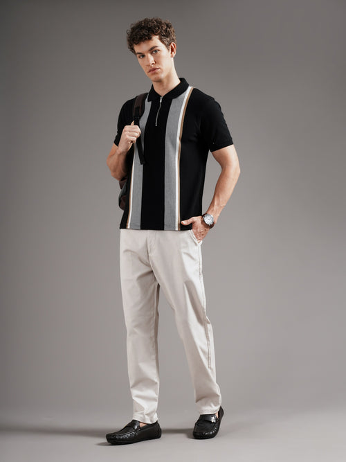Men Tailored Straight Fit Low-Rise Trousers