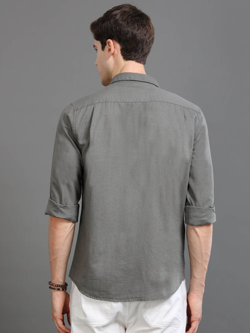 Men Smart Cotton Linen Slim Fit Shirt