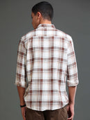 Men's Premium Oxford Checks Brown Shirt
