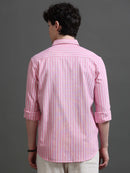 Men Smart Slim Fit Striped Casual Shirt
