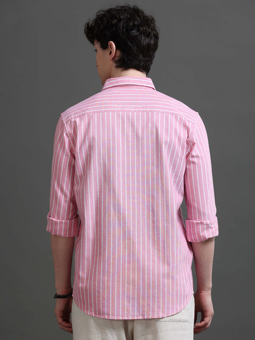 Men Smart Slim Fit Striped Casual Shirt