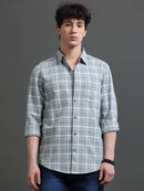 Men Smart Slim Fit Checked Casual Shirt