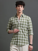 Men Smart Slim Fit Checked Casual Shirt