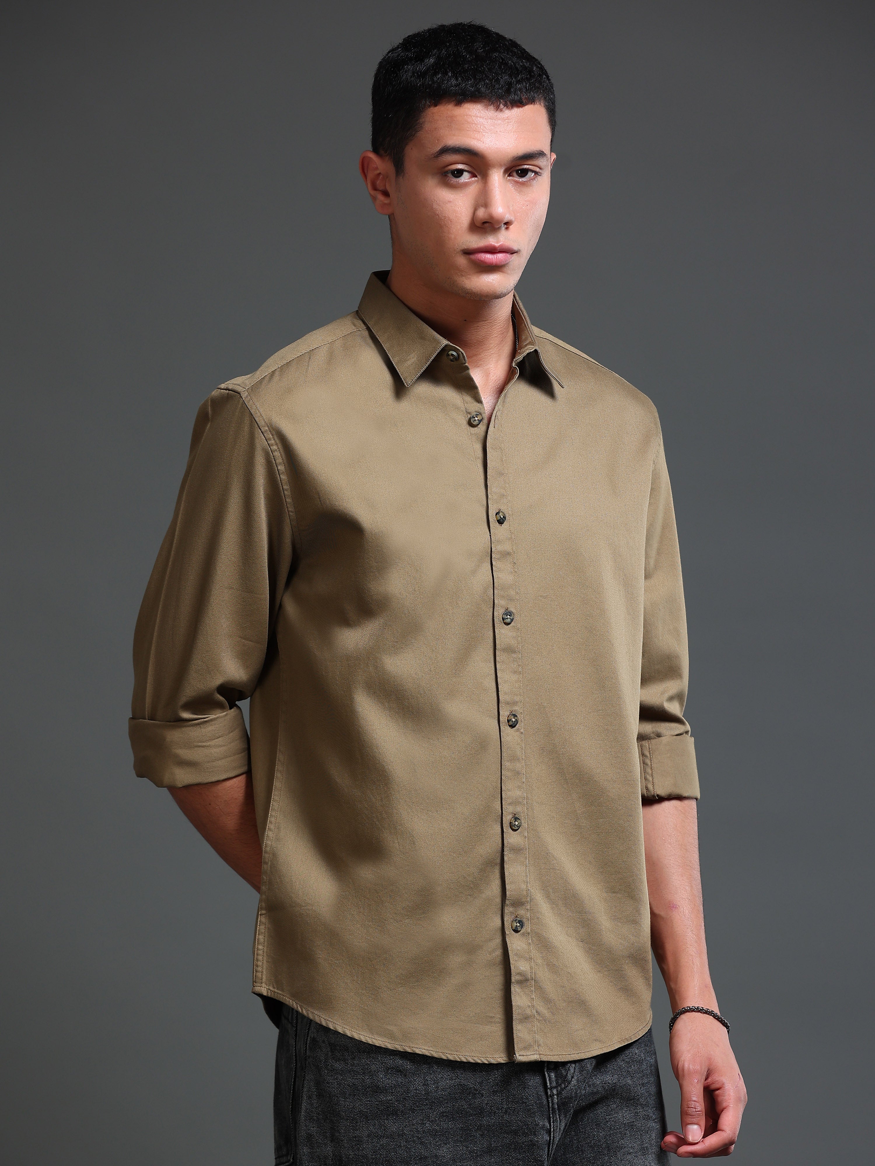 Men's Premium Twill Solid Shirt
