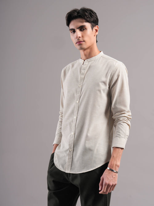 Men Smart Slim Fit Striped Casual Shirt