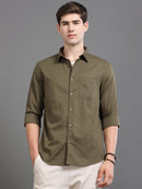 Men Smart Cotton Linen Slim Fit Shirt