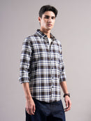 Men Smart Slim Fit Checked Casual Shirt