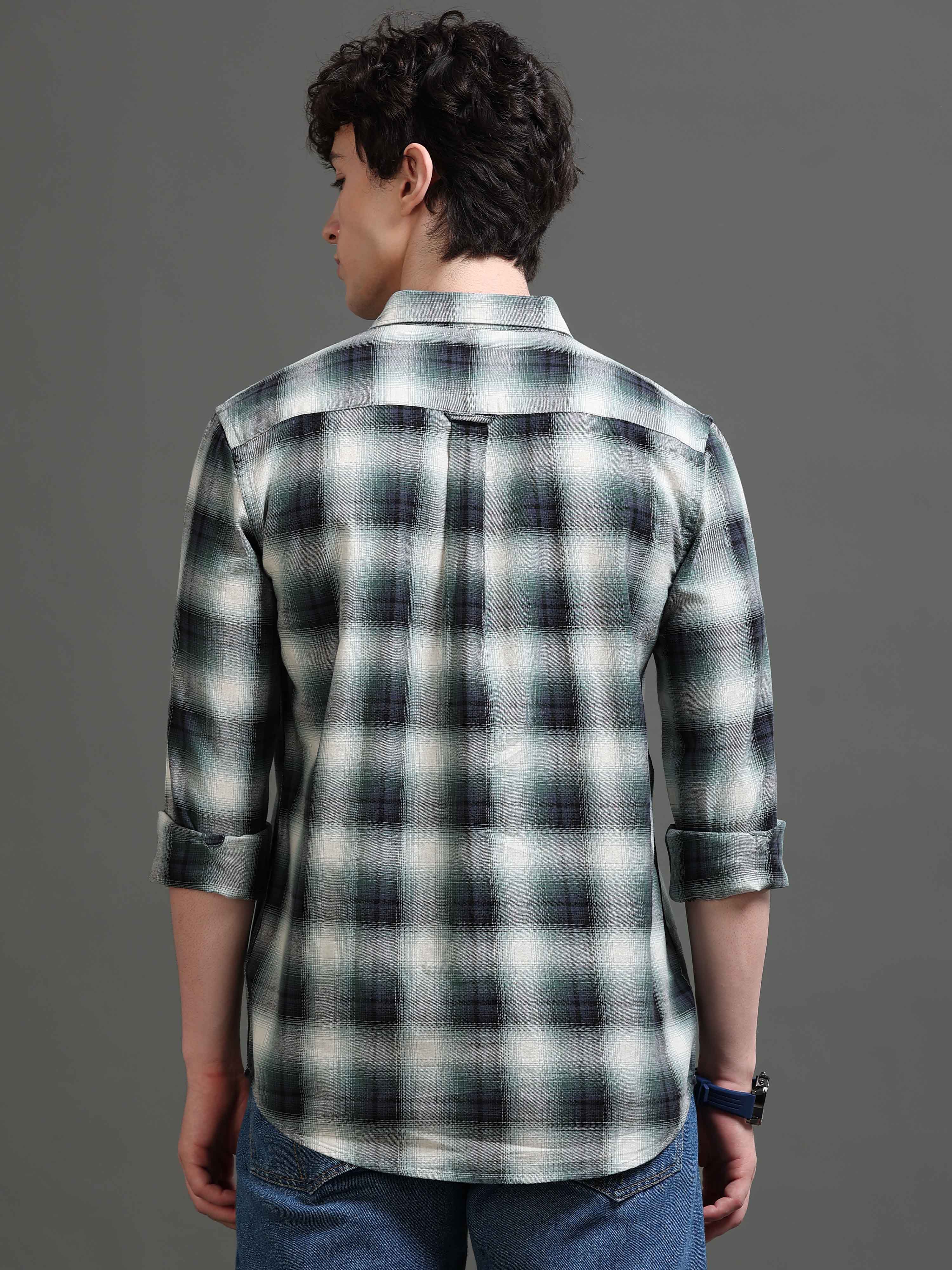 Men Smart Slim Fit Tartan Checks Checked Casual Shirt