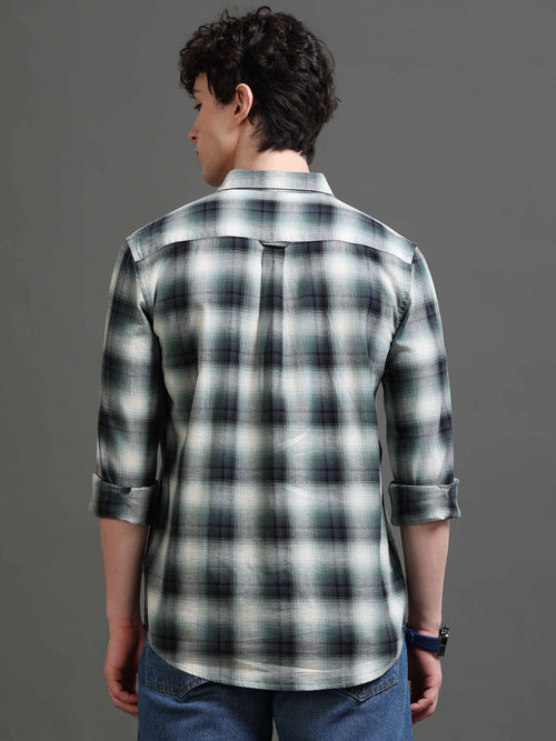 Men Smart Slim Fit Tartan Checks Checked Casual Shirt