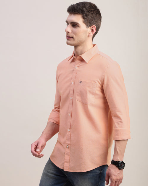 Men Slim Fit Oxford Cotton Casual Shirt