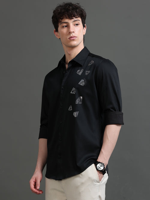 Men Smart Slim Fit Printed Party Shirt