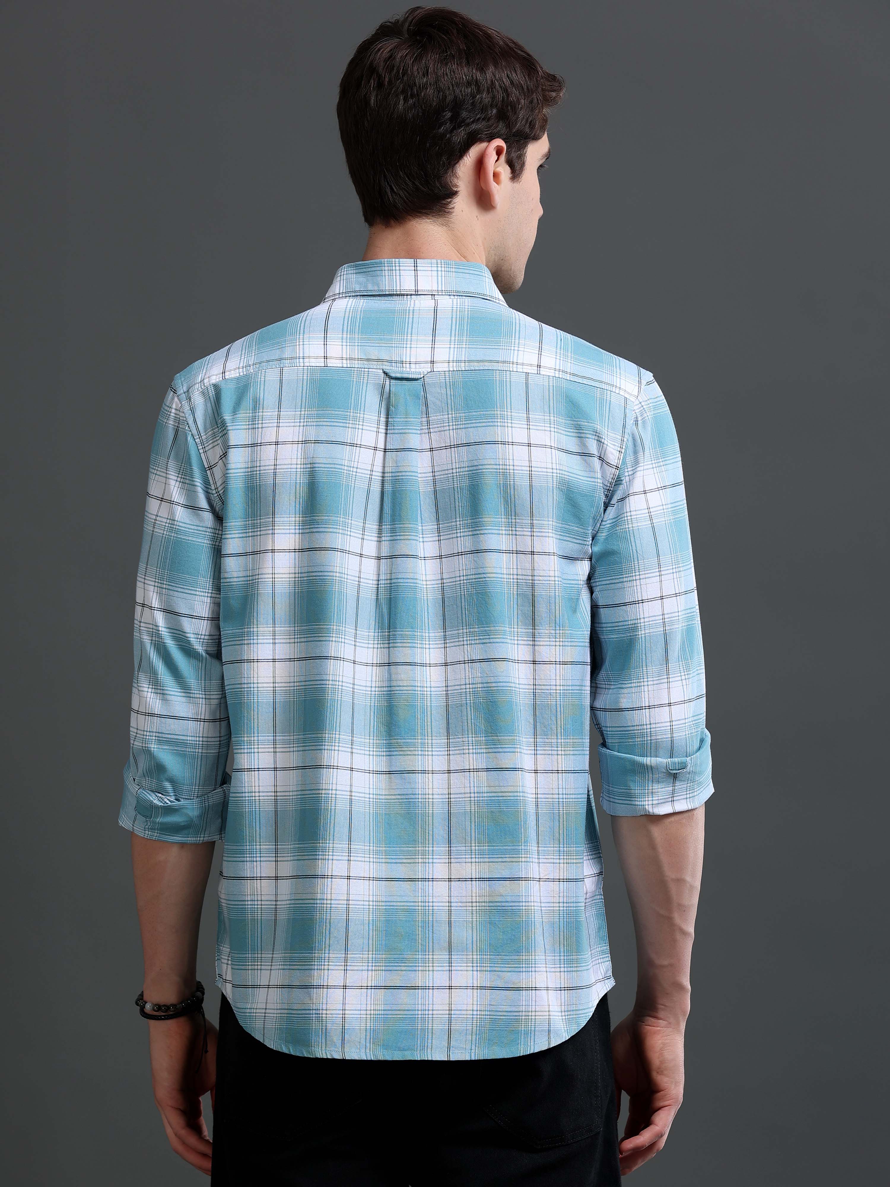 Men's Slim Fit Checked Cotton Shirt