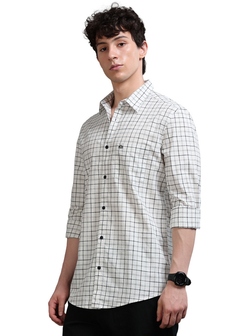 Men Smart Slim Fit Windowpane Checks Checked Casual Shirt