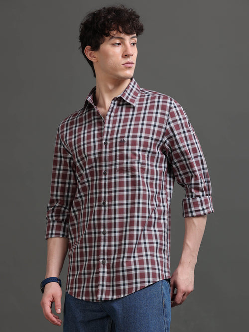 Men Smart Slim Fit Tartan Checks Checked Shirt