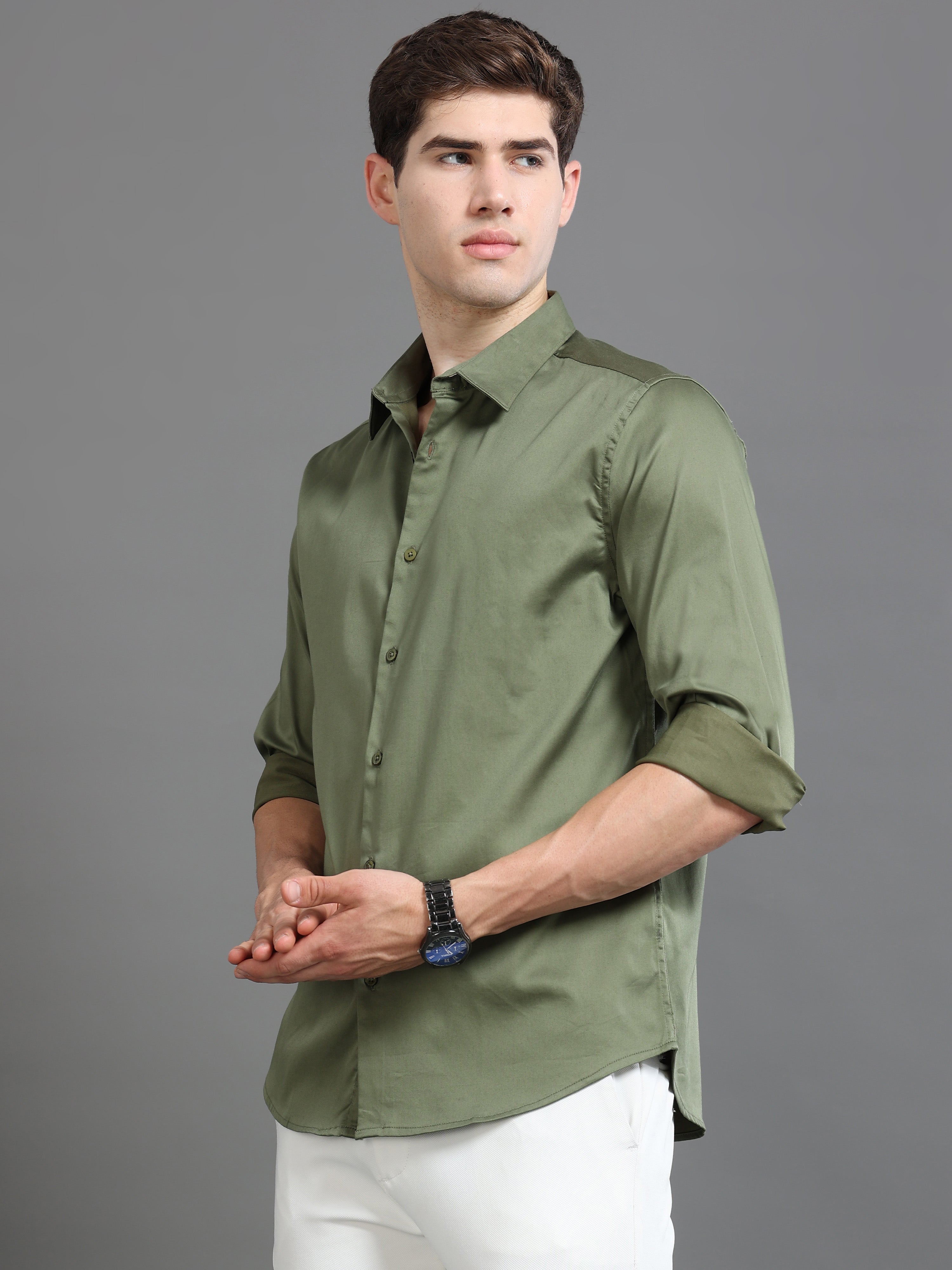 Men Satin Slim Fit Shirt