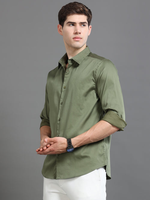 Men Satin Slim Fit Shirt