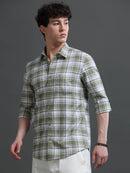 Men Smart Slim Fit Checked Casual Shirt