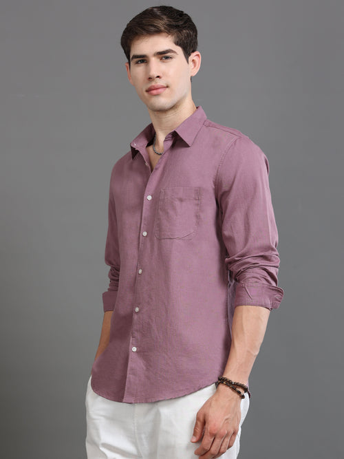 Men Smart Cotton Linen Slim Fit Shirt