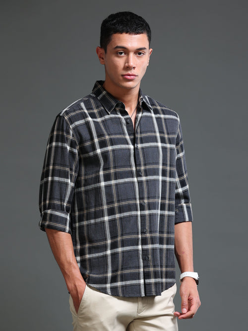 Men's Black Checks Shirt
