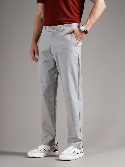 Men Tailored Straight Fit Low-Rise Trousers