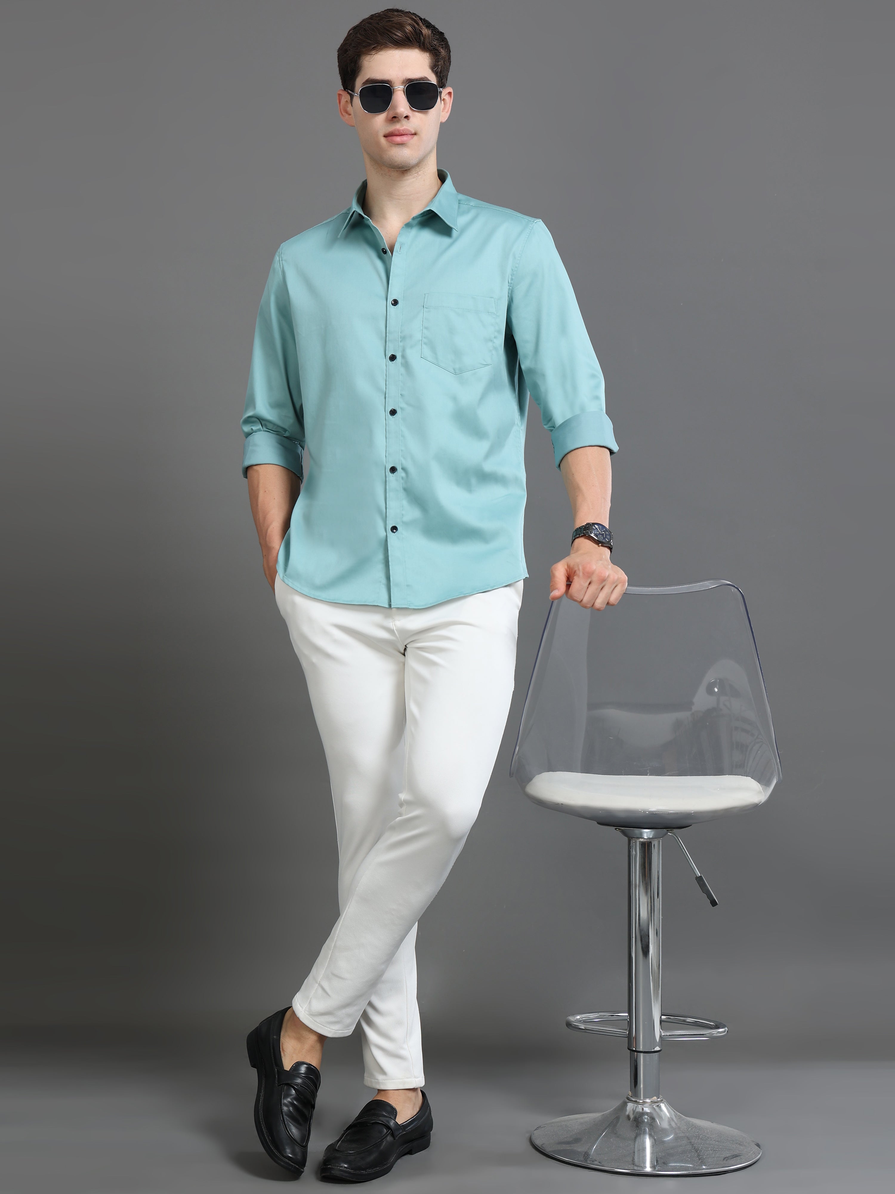 Men Satin Slim Fit Shirt