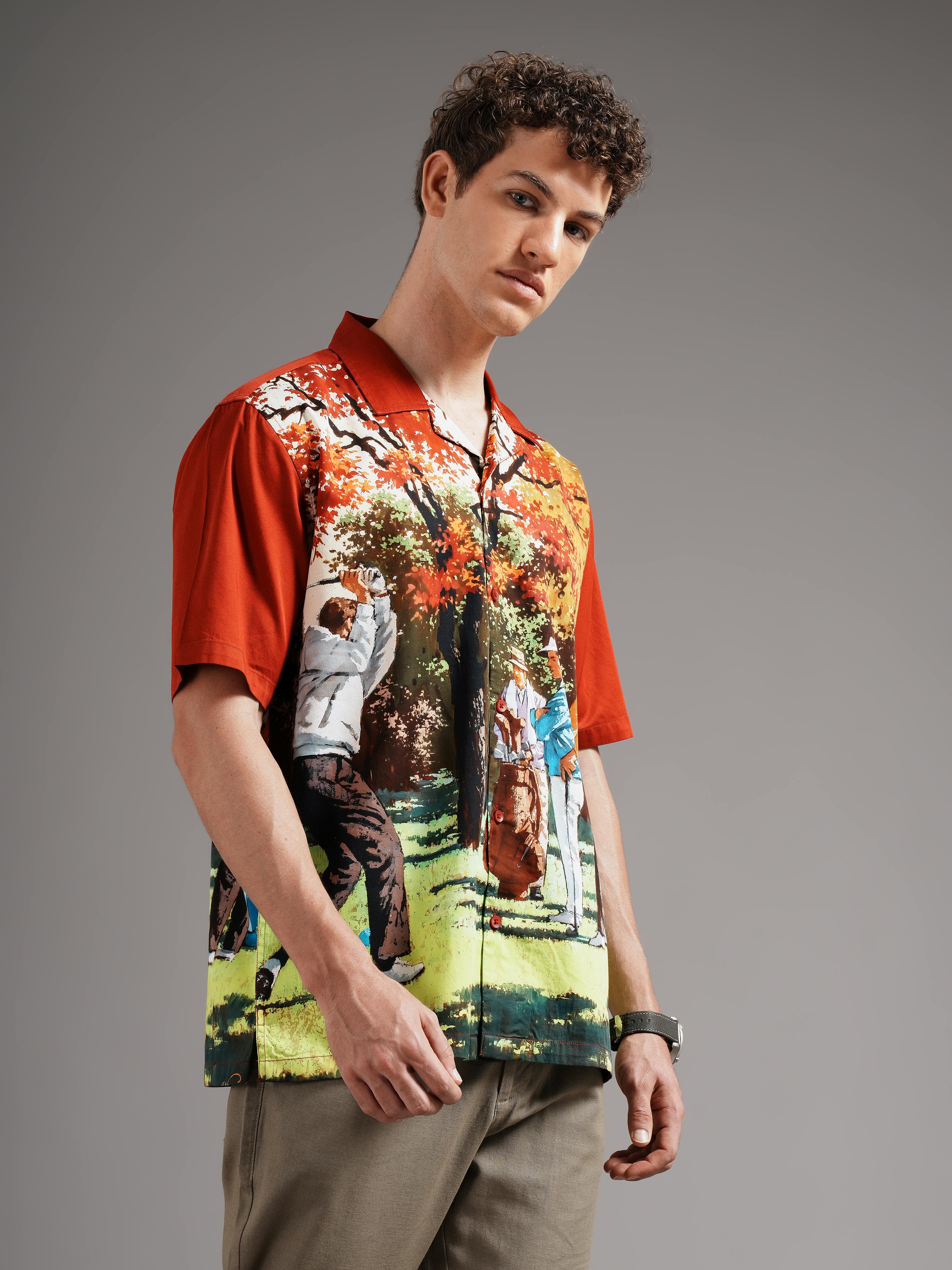 Men Smart Slim Fit Printed Casual Shirt