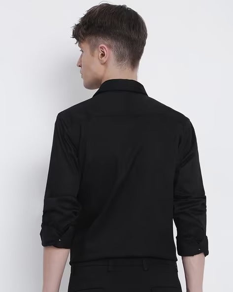 Satin Slim fit  Plain Shirts