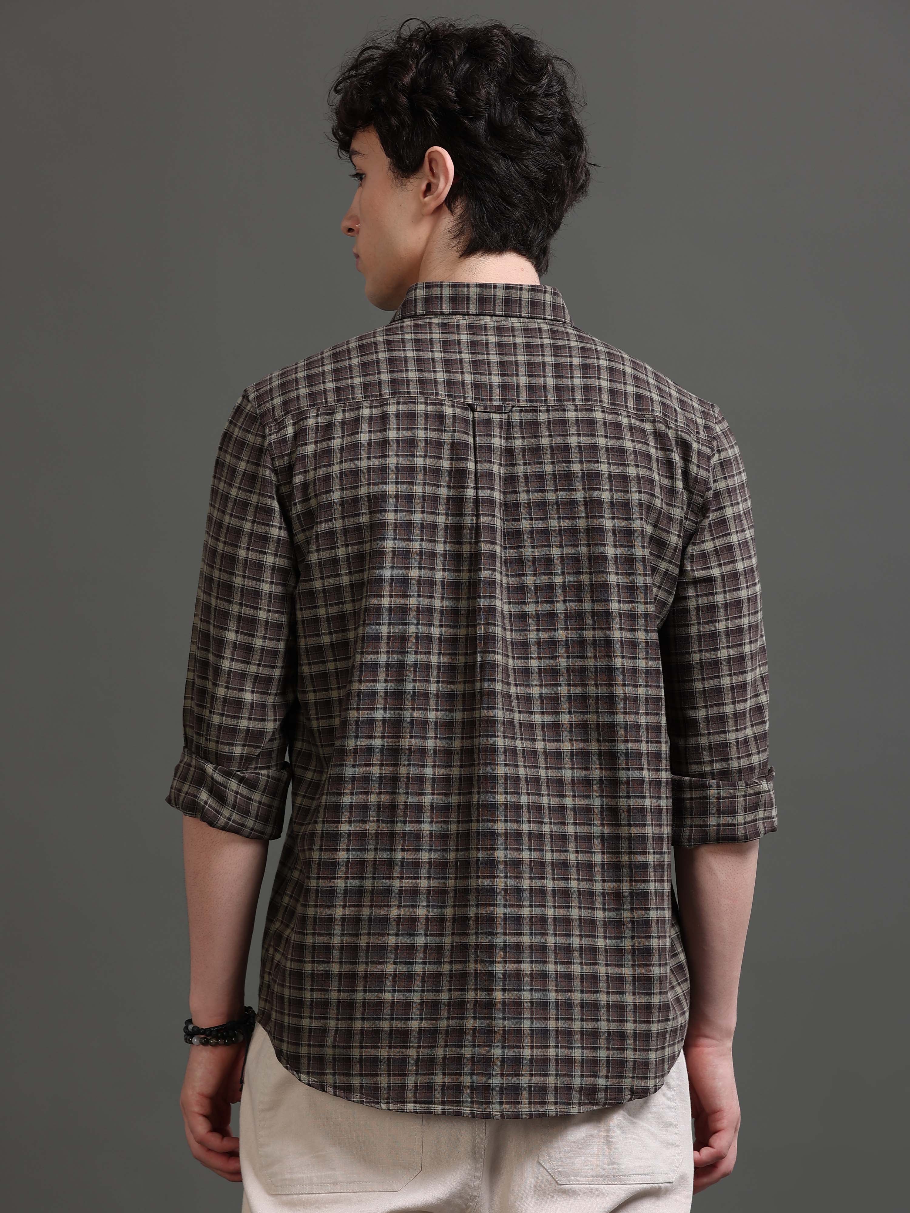 Men Smart Slim Fit Tartan Checks Checked Casual Shirt