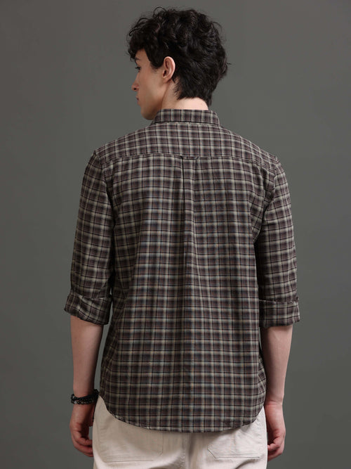 Men Smart Slim Fit Tartan Checks Checked Casual Shirt