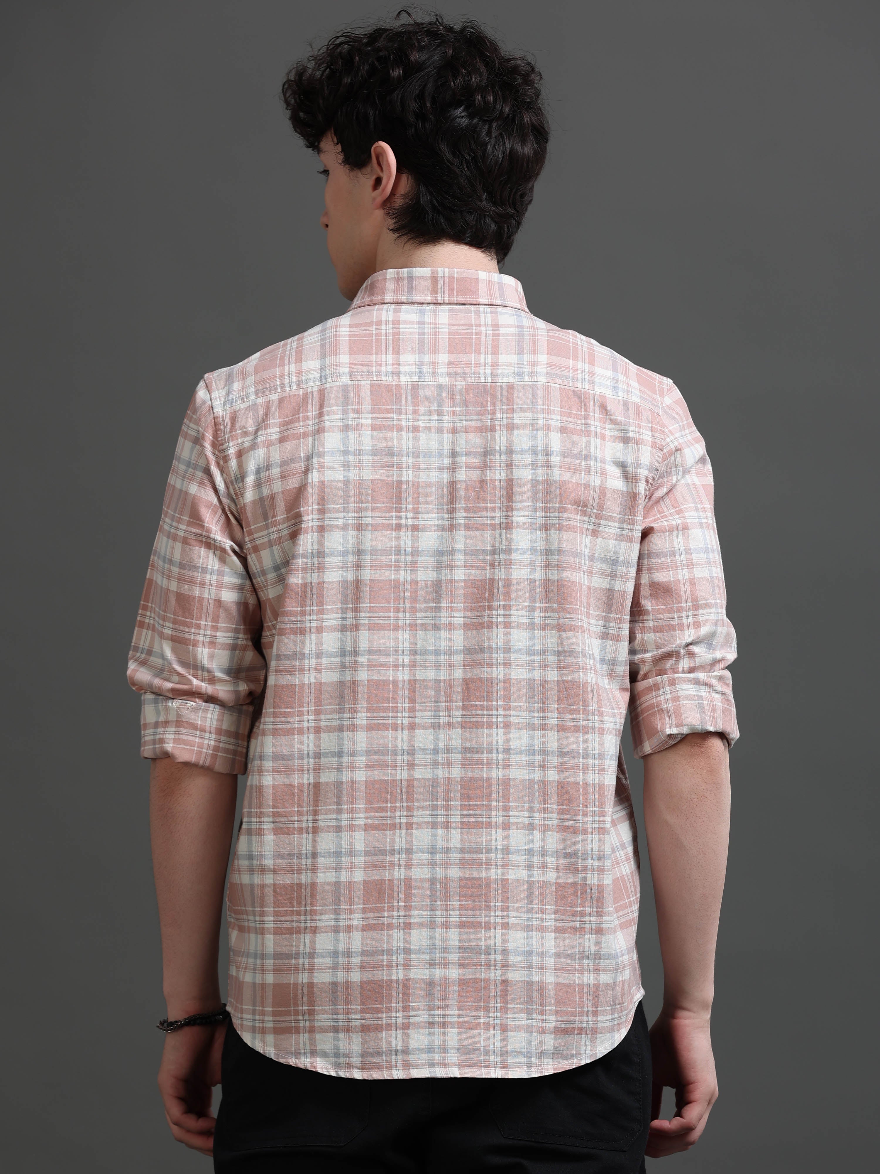 Men Smart Slim Fit Tartan Checks Checked Casual Shirt
