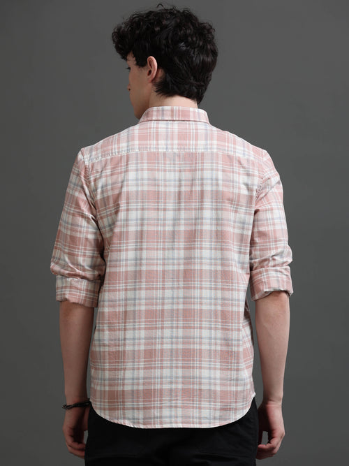 Men Smart Slim Fit Tartan Checks Checked Casual Shirt