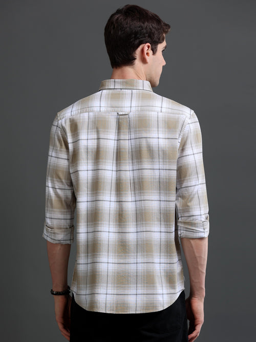 Men's Slim Fit Checked Cotton Shirt