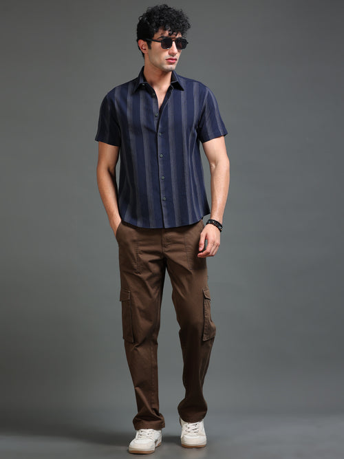Men's Melange Twill Stripes Shirt