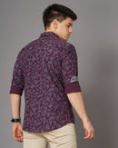 Men Classic Fit Spread Collar Abstract Printed Cotton Casual Shirt