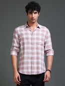 Men's Slub Herringbone Checks Shirt