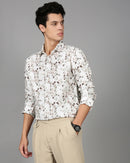 Men Smart Slim Fit Floral Printed Cotton Casual Shirt