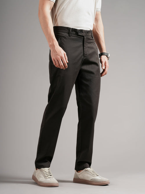 Men Tailored Low-Rise Chinos Trousers