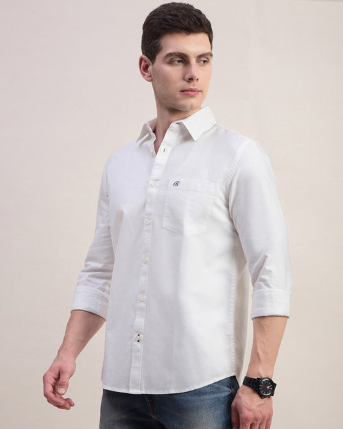 Men Slim Fit Oxford Cotton Casual Shirt