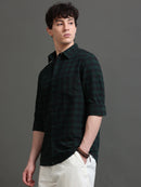 Men Smart Slim Fit Buffalo Checks Checked Casual Shirt