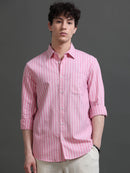 Men Smart Slim Fit Striped Casual Shirt